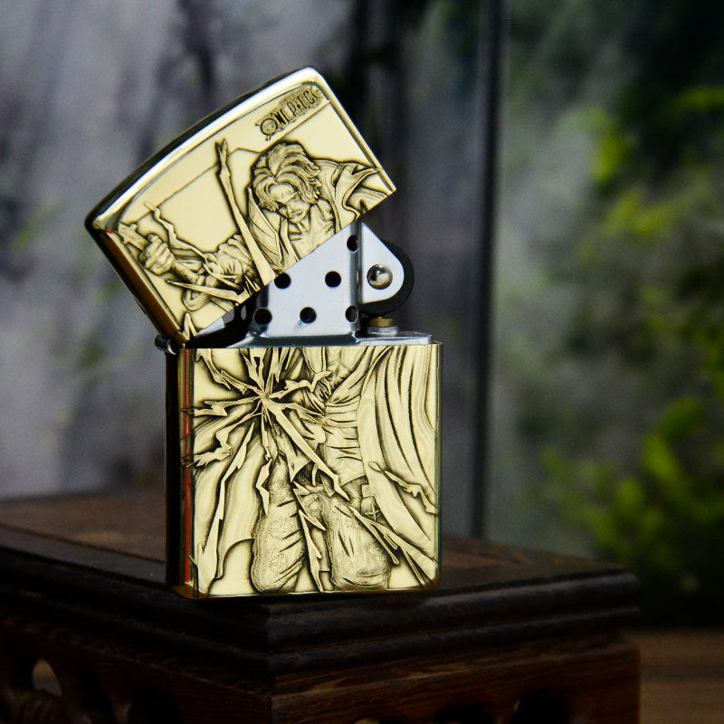 ZORRO Zorro 3D brass One Piece Ace kerosene lighter male personality creative personality