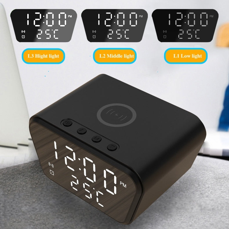 Creative 2-in-1 Wireless Charging Temperature Clock, Date Alarm Clock