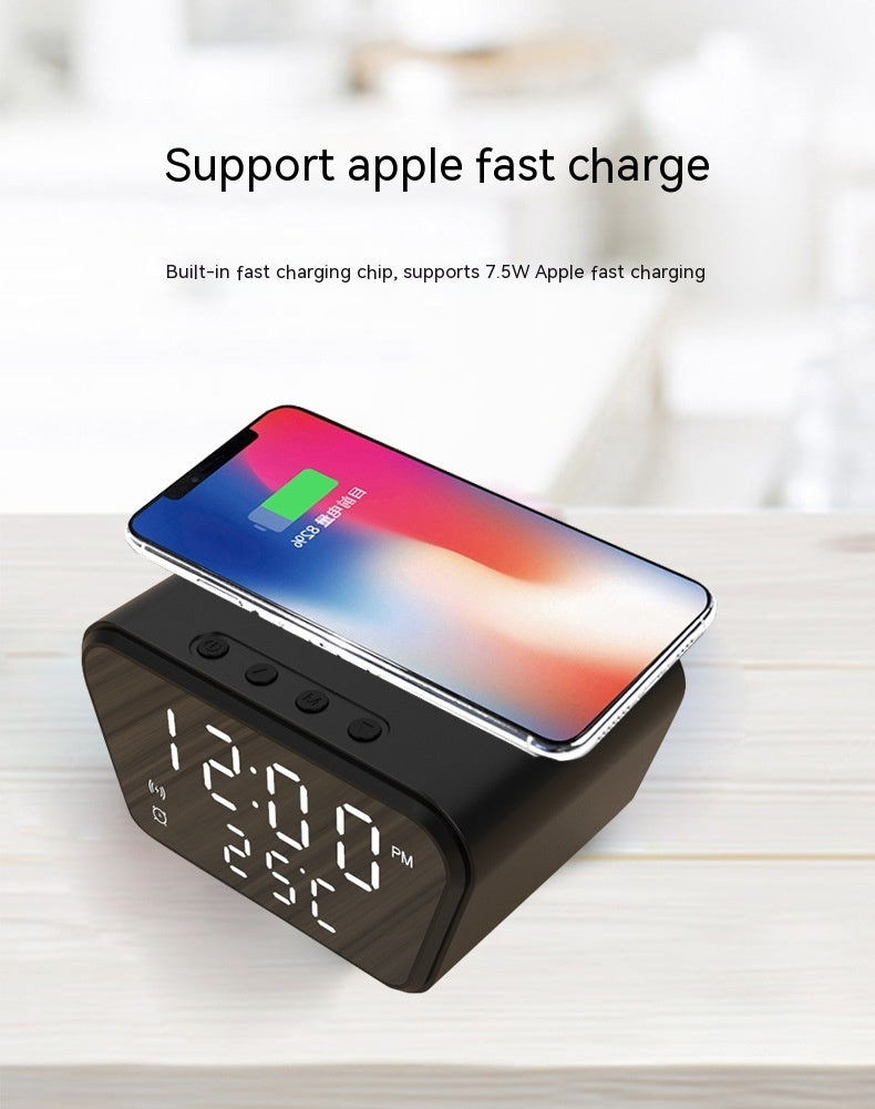 Creative 2-in-1 Wireless Charging Temperature Clock, Date Alarm Clock