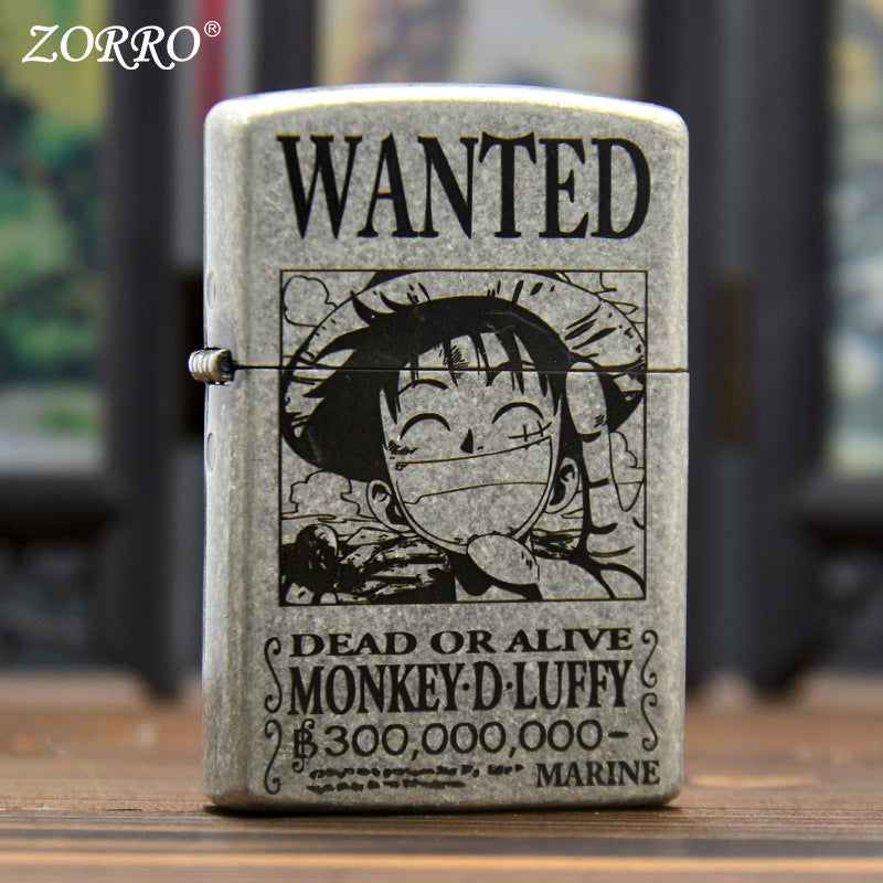 ZORRO Zoro Ancient Silver Pirate King Luffy Kerosene Lighter