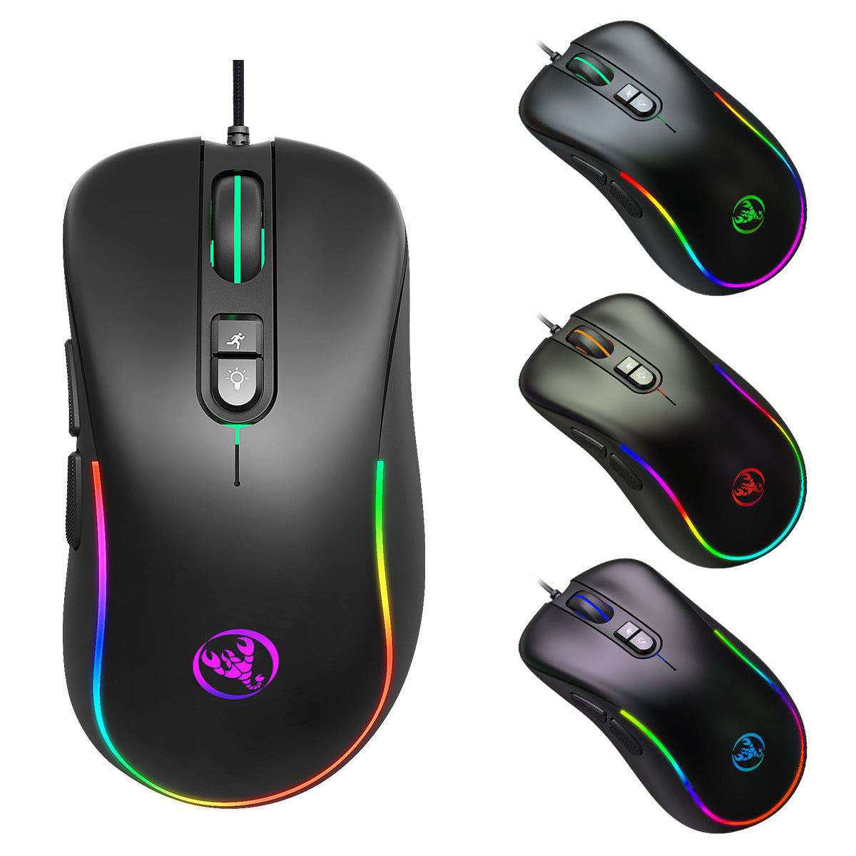 7D key gaming mouse, macro programmable RGB luminous gaming wired mouse