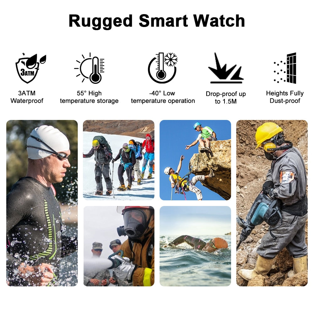 Smartwatch 2021 KOSPET ROCK Rugged Watch For Men Outdoor Sports Waterproof Fitness Tracker Blood Pressure Monitor Smart Watch