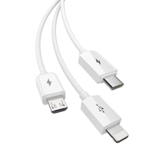 One to three data cable suitable for iPhone 6, Apple, Huawei TYPE-C, three in one car charging 1.2m