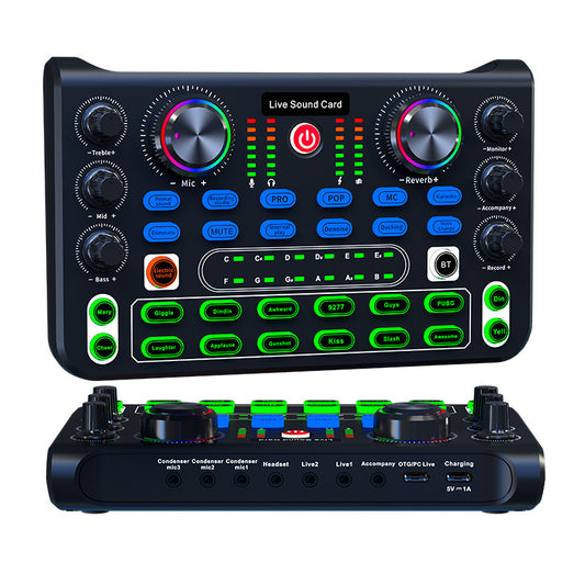 HD X60 Sound Card English Version Professional Audio Mixer for Karaoke Broadcast KTV Singing Live Sound Mixer