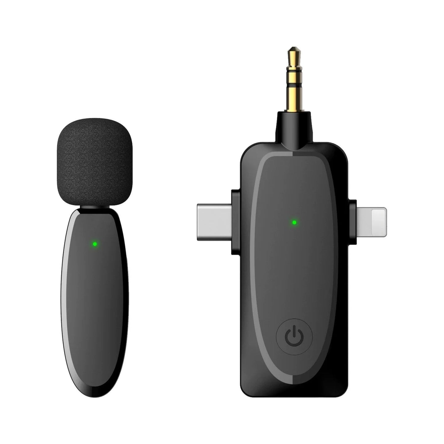 Wireless lavalier microphone 1-to-2 mobile live streaming lavalier microphone 3-in-1 high-definition noise cancelling sound quality