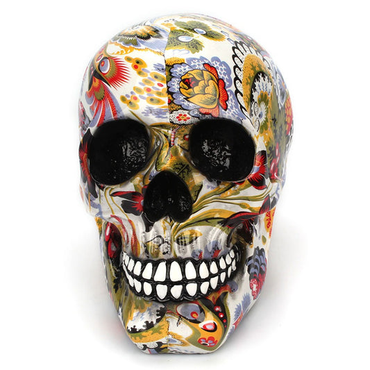 Terrorist Skull Ornament Creative Head Colorful Flower Painting Desktop Ornament