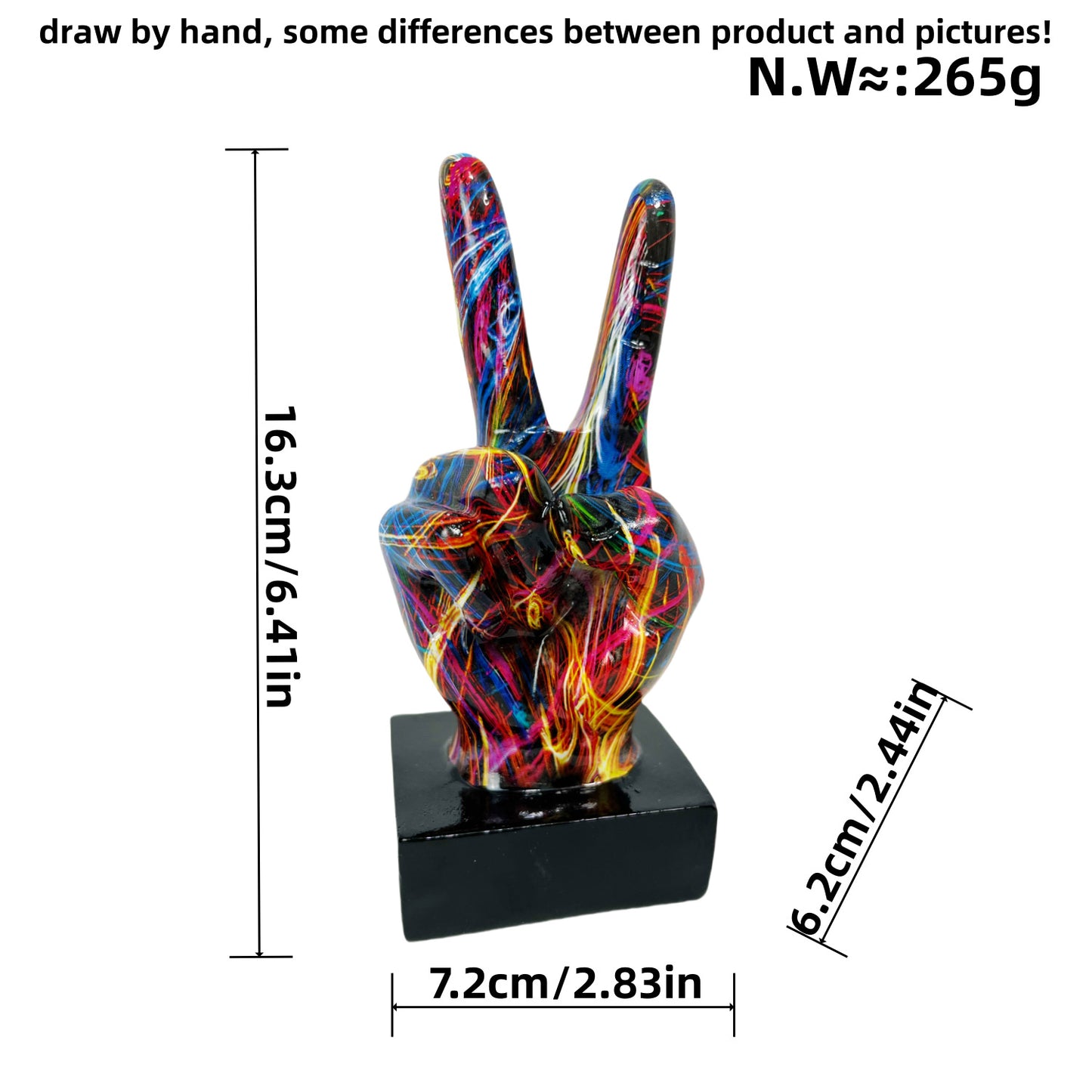 Internet celebrity graffiti gesture ornaments, home living rooms, offices, desktop exhibition halls, resin handicrafts, decorative products