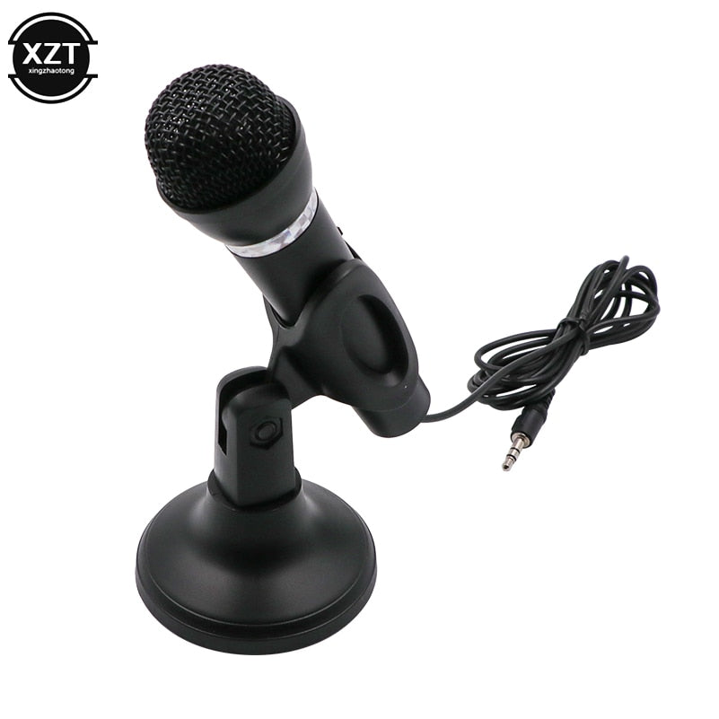 Condenser Microphone 3.5mm Plug Home Stereo MIC Desktop Stand for PC YouTube Video Skype Chatting Gaming Podcast Recording