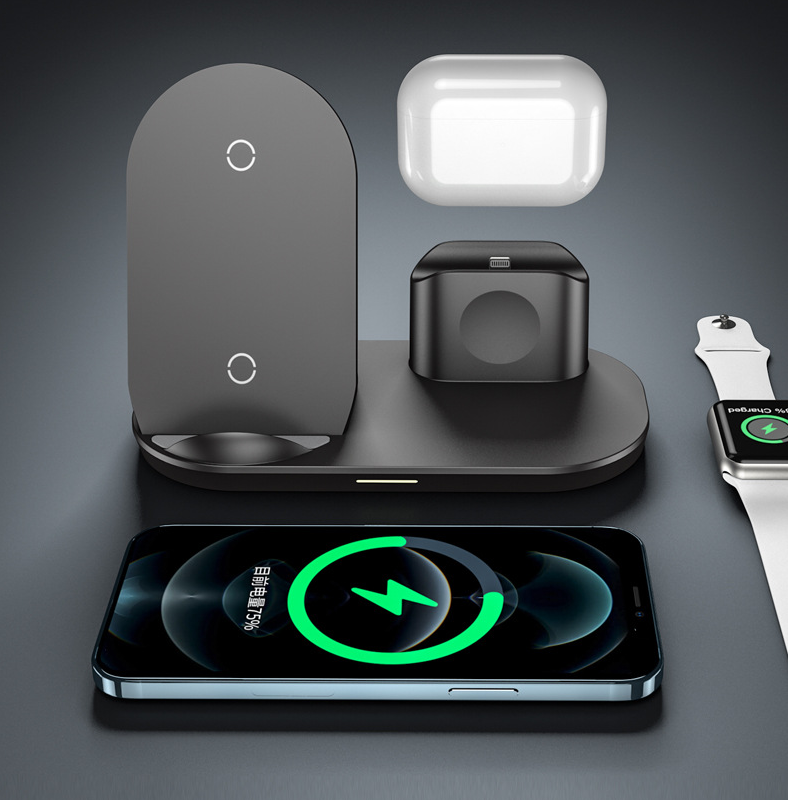 Wireless Charger 3 in1 Multifunctional Vertical Fit Apple Watch Earphones Wireless Fast Charging