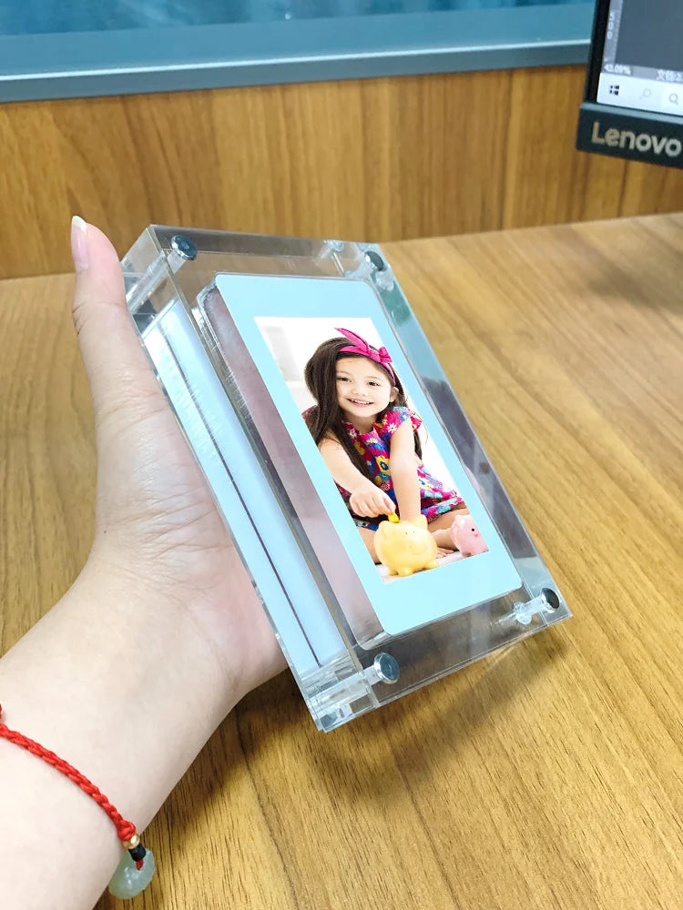 Acrylic Digital Photo Frame 5/7 Inch 1000mAh Vertical Display IPS Screen 2G Memory Battery Porta Retrato Digital