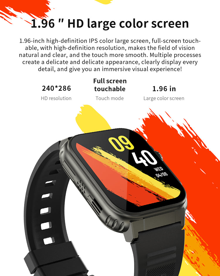 Wholesales smartwatch A70 1.96Inch full touch bt call sport watch A70 best design smart watch bands