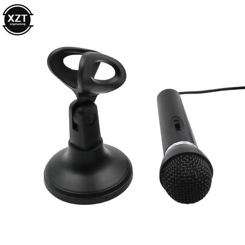 Condenser Microphone 3.5mm Plug Home Stereo MIC Desktop Stand for PC YouTube Video Skype Chatting Gaming Podcast Recording