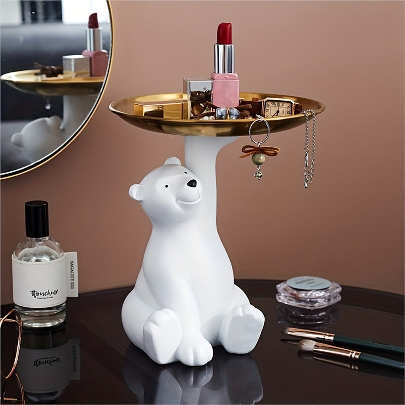 Polar bear landing storage ornament living room entrance key storage tray home TV cabinet decoration ornament