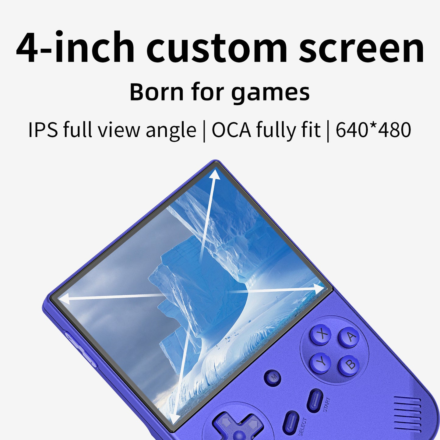 ANBERNIC's new RG40XXV vertical version retro portable handheld game console with lighting effect connected to power regard