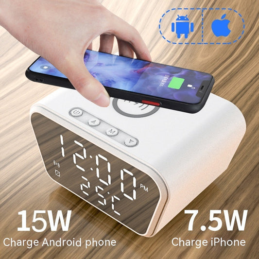 Creative 2-in-1 Wireless Charging Temperature Clock, Date Alarm Clock